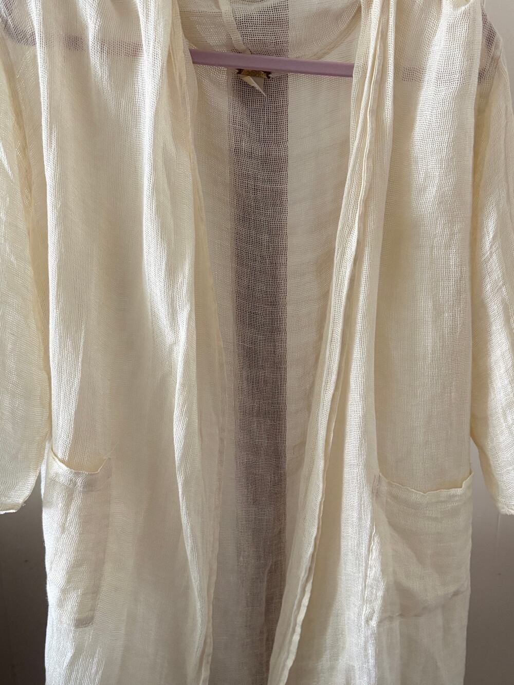 Magashoni Linen Gauze Sheer Cardigan Sz Large